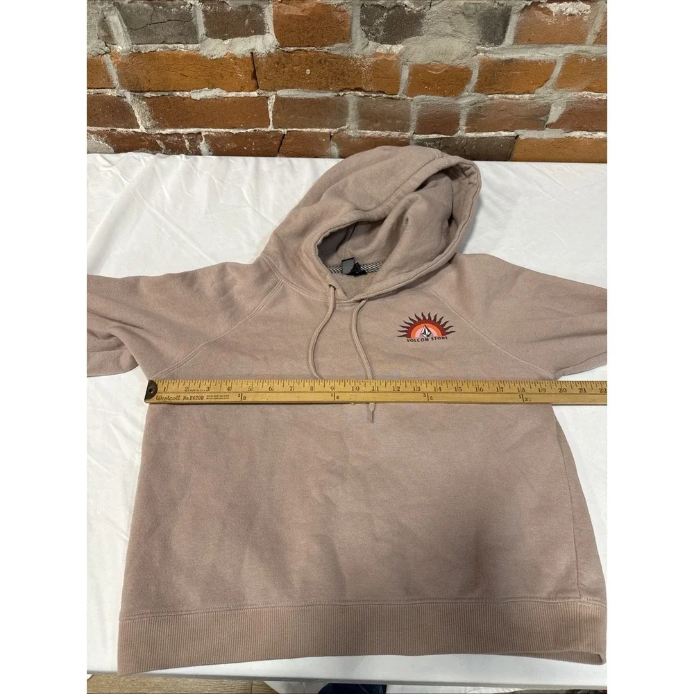 Volcom Hoodie Pullover Rose‎ Print Youth 8 Medium Mauve Kangroo Pocket Lounge